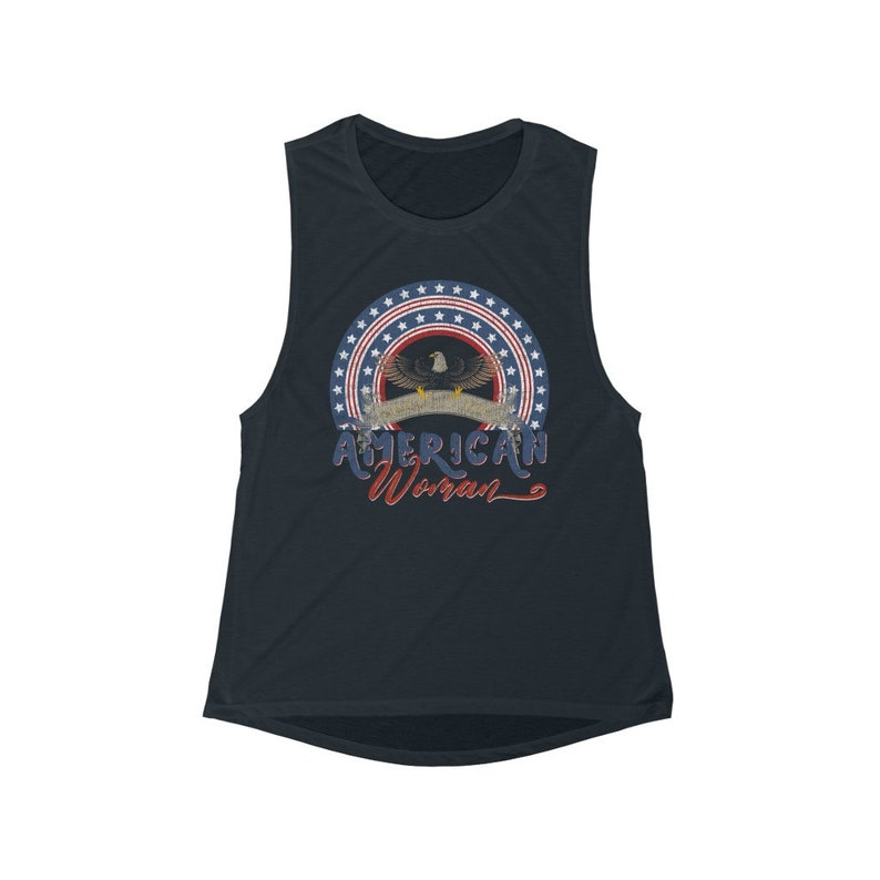 American Woman vintage tank Fourth of July tank 4th of July tank Country concert tank Patriotic tank top Distressed tank America tank top image 4
