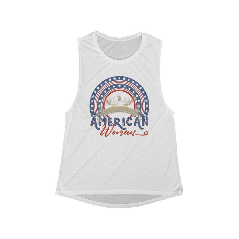 American Woman vintage tank Fourth of July tank 4th of July tank Country concert tank Patriotic tank top Distressed tank America tank top image 7
