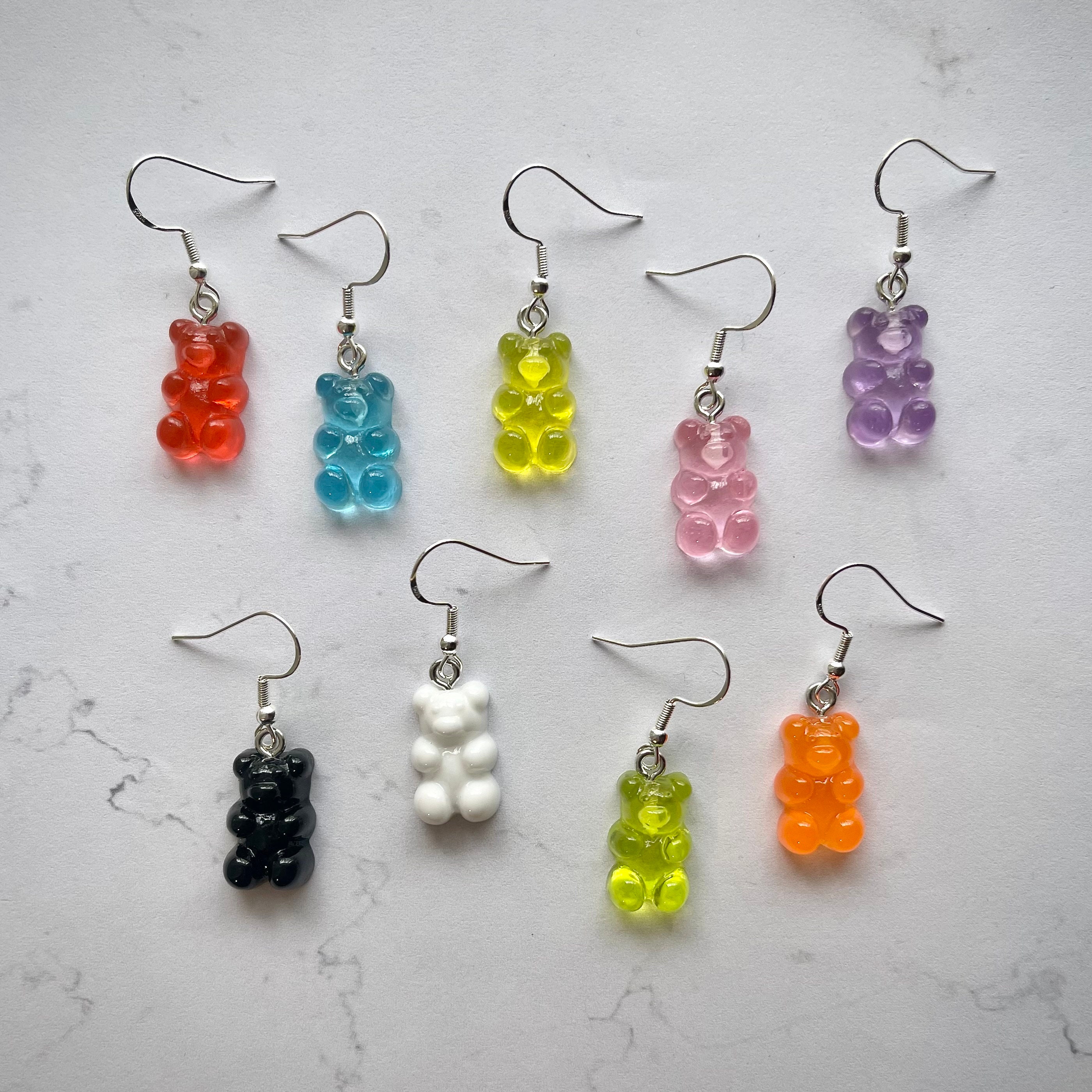 Resin Gummy Bear Beads for Earrings, Two-toned Gummy Bear Charms for  Jewelry Making, Candy Charms, Gummy Bear Pendants, Animal Beads 