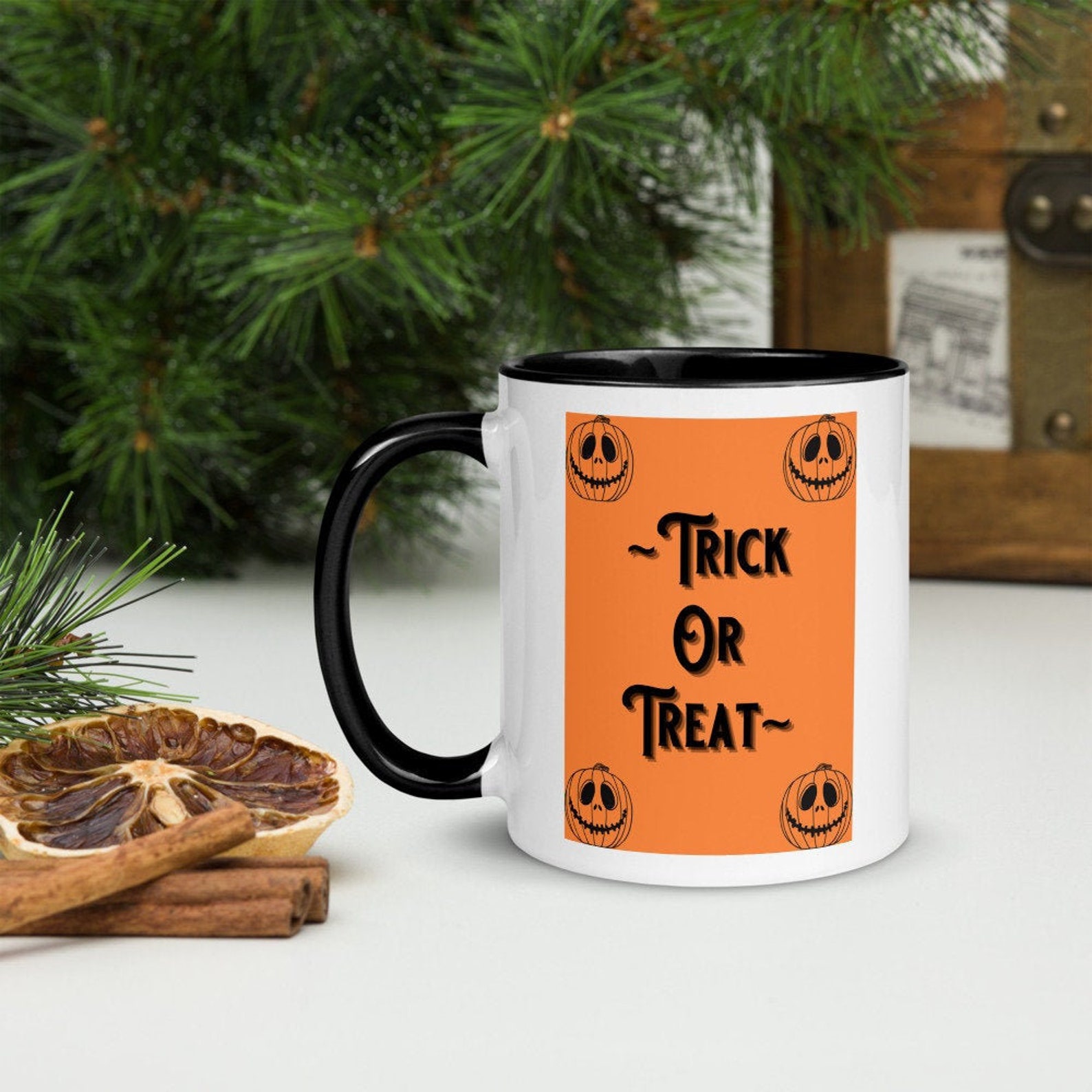 Trick or Treat Mug Happy Halloween Mug Halloween Mug Tea Etsy