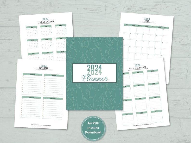 2024 Monthly Calendar Printable, 2024 Calender Printable, 2024 Monthly