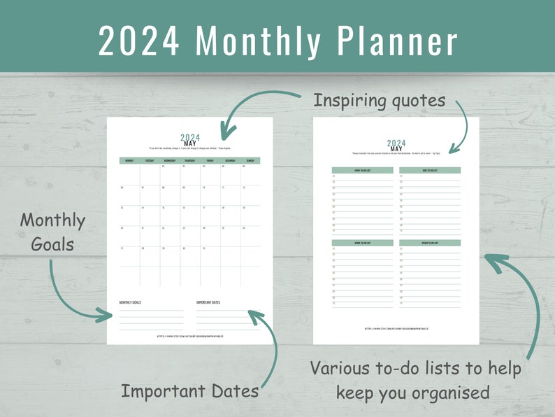 2024 Monthly Calendar Printable, 2024 Calender Printable, 2024 Monthly