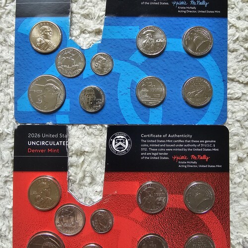 1776 - 2026 P & D Semiquincentennial Uncirculated Coin Set (No Penny, Cent)
