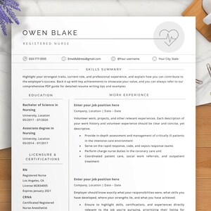 Modern nursing resume template for RNs, doctors, and healthcare professionals. 
Editable in Word & Google Docs, 1-3 page formats (A4 & US Letter).Includes cover letter, references, 50+ icons, resume & editing guides, 
interview tips,video tutorials