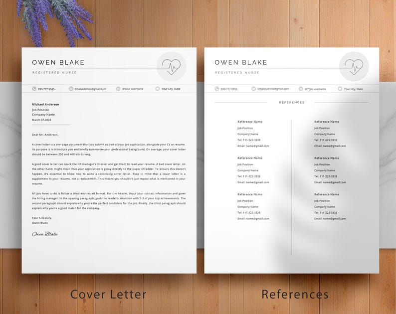 Modern nursing resume template for RNs, doctors, and healthcare professionals. 
Editable in Word & Google Docs, 1-3 page formats (A4 & US Letter).Includes cover letter, references, 50+ icons, resume & editing guides, 
interview tips,video tutorials