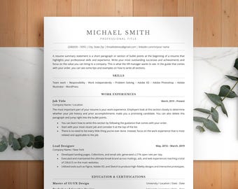 ATS-Friendly Resume Template Pack | Minimalistic ATS Optimized Resume + Cover letter, Editable in MS Word & Google Doc | 1, 2 Page Resume