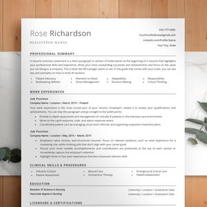 ATS-Optimized Nurse Resume Template | Healthcare CV for RNs, New Grads, Medical Professionals | Google Docs and Word | Cover Letter Included