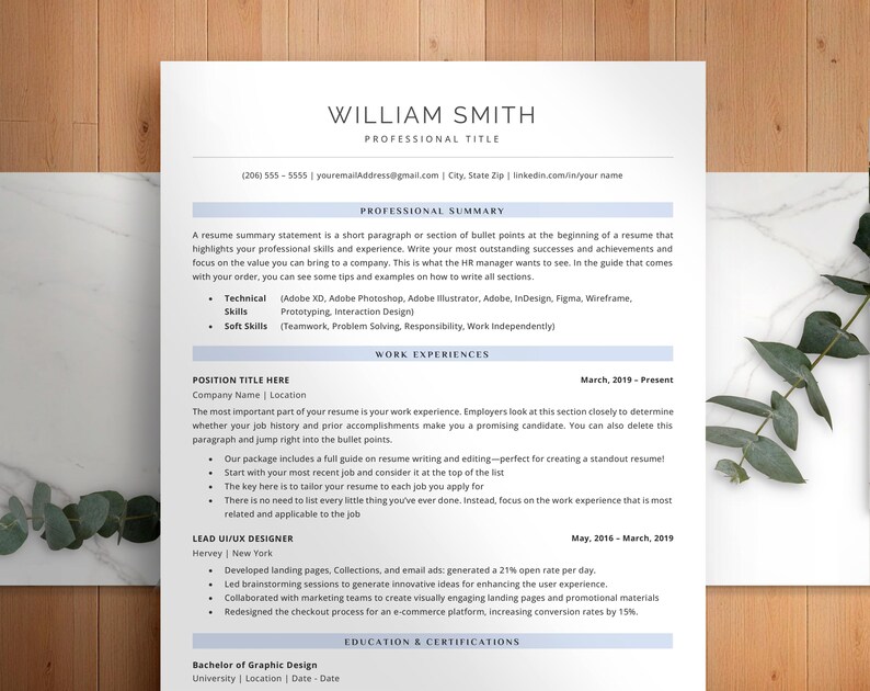 Ats-friendly Resume Template | Minimalist CV for Google Docs & Ms Word ...