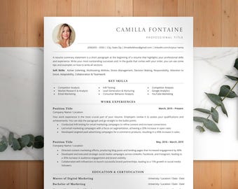 Professional Resume Template with Photo | Modern Corporate CV Pack | Word & Google Docs | 1–2 Page Editable Resume