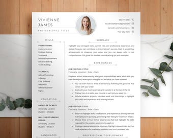 Modern Creative Resume Template | Two-Column CV + Cover Letter | Editable Word & Google Docs | Stylish Professional Resume for All Careers