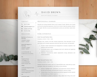 Nursing Resume Template | Medical CV | Nurse Practitioner Resume | RN Resume | New Grad Nursing Resume | Editable Google Docs & Word