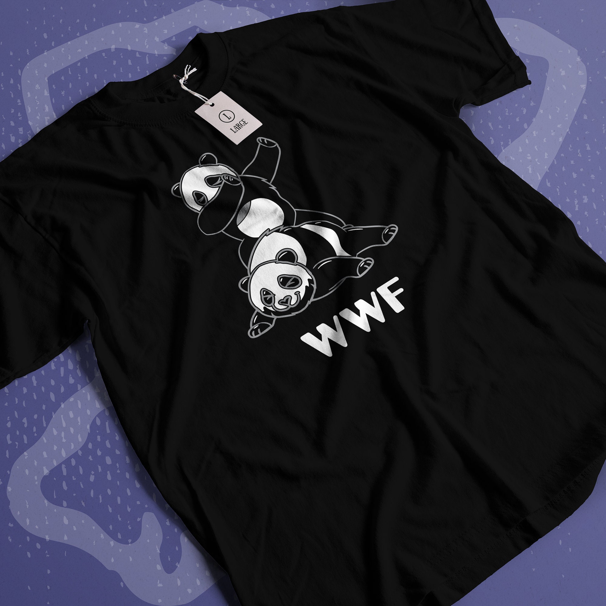 wwf panda steel chair t shirt