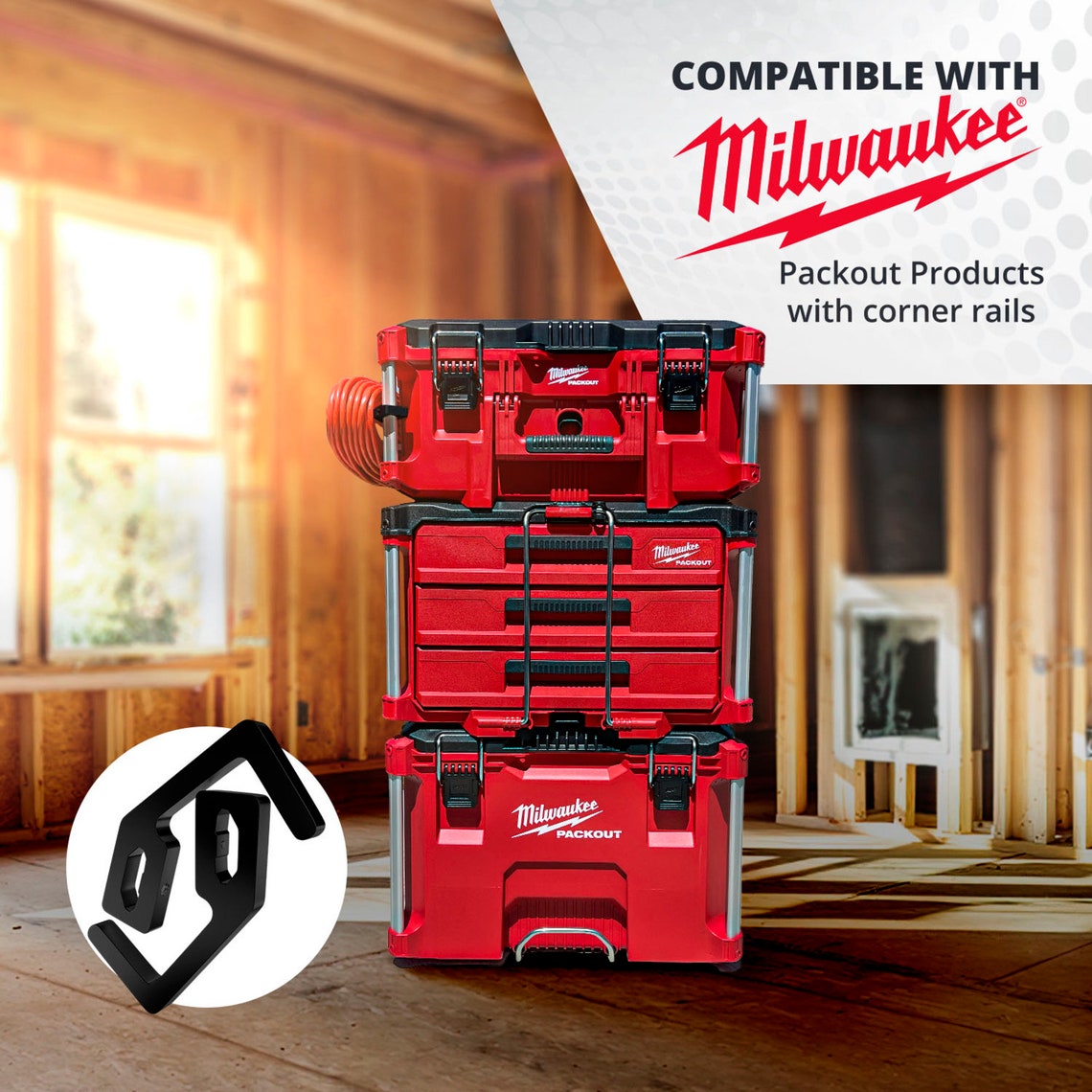 Milwaukee Packout Black Aluminum Extension Cord Holder Mounts Etsy