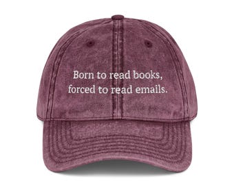 Born to Read Books Hat – Funny Bookworm Cotton Cap