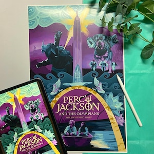 Percy Jackson Poster |  Lightning Thief Fan Art | Annabeth and Grover Art | Greek Mythology 11x17 Print