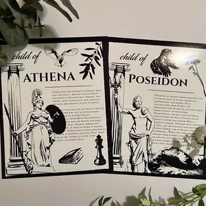 Greek Mythology Print | Godly Parent PJO Artwork | Percy Jackson Fan Art |  Athena and Poseidon 8x10 Poster