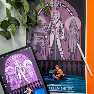 Jedi: Fallen Order Poster | Cal Kestis and Bd-1 Art Print | Second Sister and Merrin Wall Art | 11x17 Star Wars