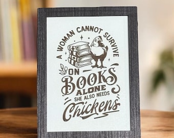 Books and Chickens, Book Shelf, Bookshelf Decor, Library Decor, Smut reader gift, Spicy Booktok