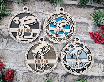 Swimming, personalized Ornament, custom Ornament