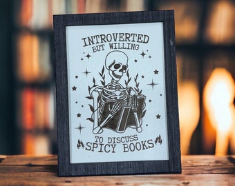 Introverted, Spicy Books, Smut, Book Shelf, Bookshelf Decor, Library Decor, Smut reader gift, Spicy Booktok