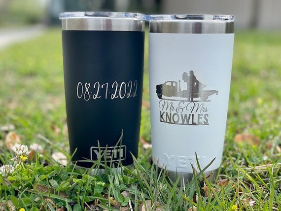 Mr and Mrs Yeti, Bride and Groom Yeti Tumblers, Engraved Yeti, 20