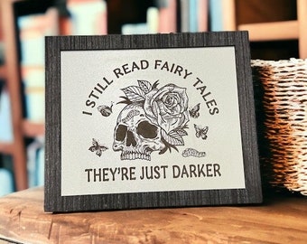 Dark Fairy Tales Bookshelf Decor: Engraved Smut Reader Sign