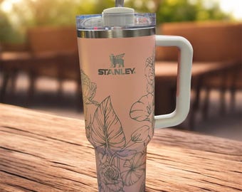 Calla Lilies and Roses: 40oz H2.0 rambler, Full Wrap Engraving
