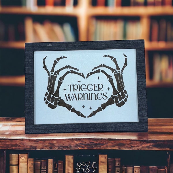 Trigger Warnings, Spicy Books, Smut, Book Shelf, Bookshelf Decor, Library Decor, Smut reader gift, Spicy Booktok