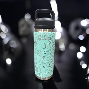 Skull, Mystic, Spooky, 26oz bottle with cap, 360 degree engrave, Multiple Colors, Halloween Gift, Mother&#39;s Day Gift, Birthday, Gift for Mom