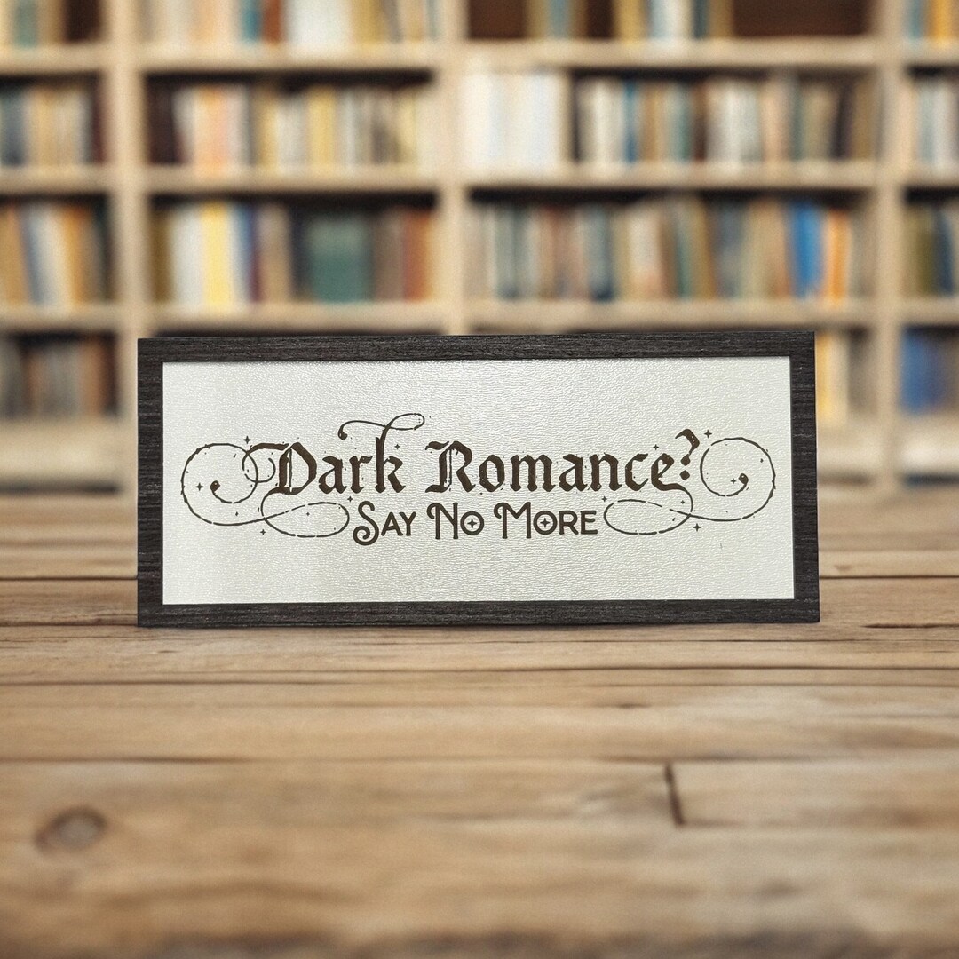 Romance Library Sign Dark Romance Bookshelf Leaner Sign, Library Decor - Etsy