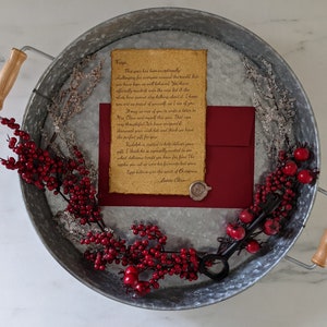Carta do Papai Noel - Personalizada - Aparência vintage - Carta de Natal personalizada