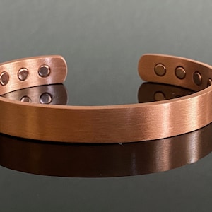 Solid pure copper bracelet-Matte or Shiny finish- magnetic bracelet-COPBR02