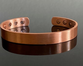 Solid pure copper bracelet-Matte or Shiny finish- magnetic bracelet-COPBR02