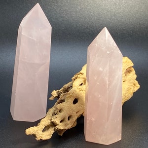 Rose quartz crystal point tower
