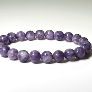 Genuine gemstone lepidolite bracelet- crystal healing stone | stress relief | love and relationships |