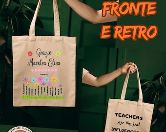 LolaPix Tote Bag Personalizzata Con Nome - Borsa Cindy 40x40 Cm In Tela Canvas Per Regalo