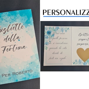 biglietto sorpresa a4 pieghevole con cuore gratta e vinci dedica frase per futuro papà - biglietto per feste personalizzato - regalo unico