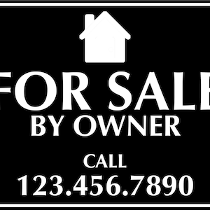 Custom 18x24 Corrugated Plastic Sign &quot;FOR SALE with NUMBER&quot; Black with White Lettering
