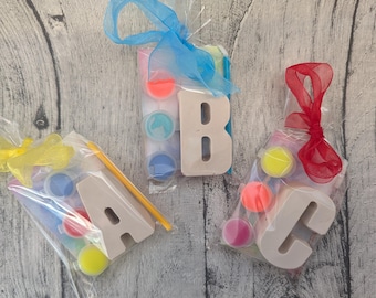 Paint your own letter initial kit. Party favour.