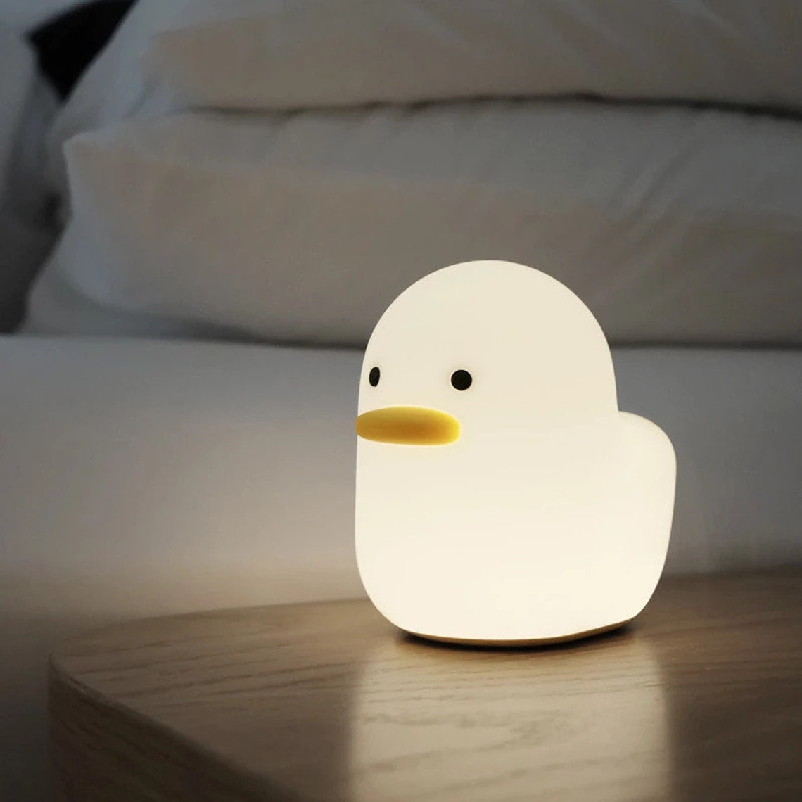 Cute Duck Night Light Silicone Soft Touch Sensor Animal Goose Etsy