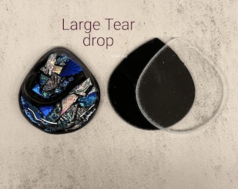 96 Coe Waterjet cut TEAR Shape JEWELRY BLANK - 2MM Glass Fused Glass Art Supplies Water Jet Cut for Charm Pendant Earrings Glass Fusing