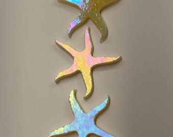 96 Coe WATERJET precut STARFISH Glass shape for Fused GLASS art Supplies Water Jet Cut Design for mosaic art glass fusing