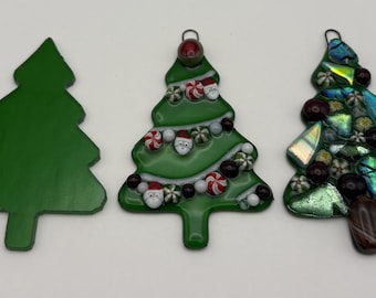 96 Coe WATERJET precut Xmas Christmas TREE Glass Shape Fused GLASS Supplies Water Jet Cut Design for Stained Glass Mosaic Art Glass Fusing