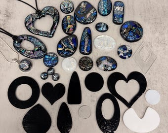 96 Coe Waterjet cut DONUT Shape JEWELRY BLANK - 2MM Glass Fused Glass Art Supplies Water Jet Cut for Charm Pendant Earrings Glass Fusing