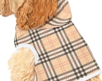 Furberry Plaid Faux Designer Dog Hoodie, Fancy Dog Hoodie, Bougie Dog, Glam Dog Clothes, Cute Dog Hoodie