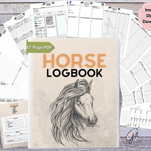 Horse Record Keeping Manage Horse Profile Logbook Instant Etsy