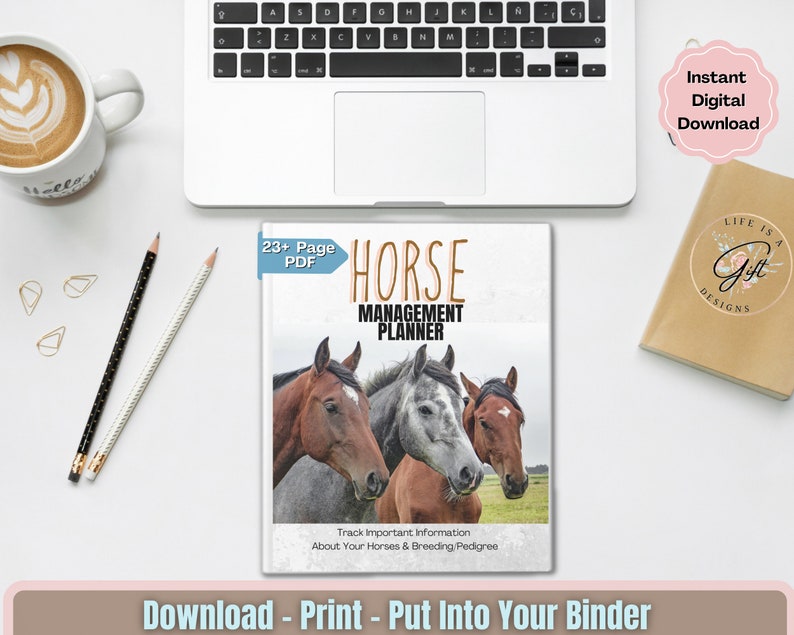 Horse Record Keeping Manage Horse Profile Logbook, V2 Instant Download