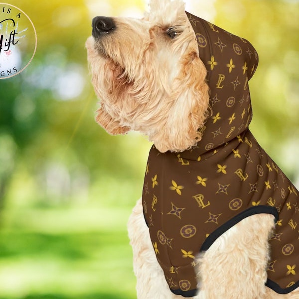 Luis Pawtton Designer Dog Hoodie, Fancy Dog Hoodie, Bougie Dog, Glam Luxury Dog Clothes, Cute Dog Hoodie