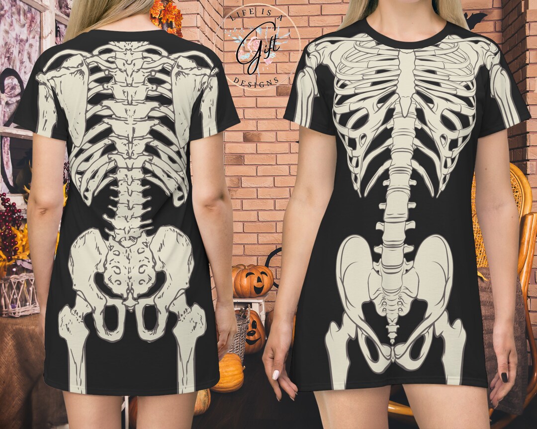 Anatomical Human Skeleton Body Halloween T Shirt Dress Human - Etsy