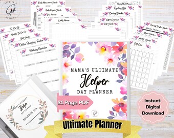 Mama's Ultimate Helper Day Planner, Day Planner for Busy Moms, Household Day Planner,Printable Home Digital, Instant Download